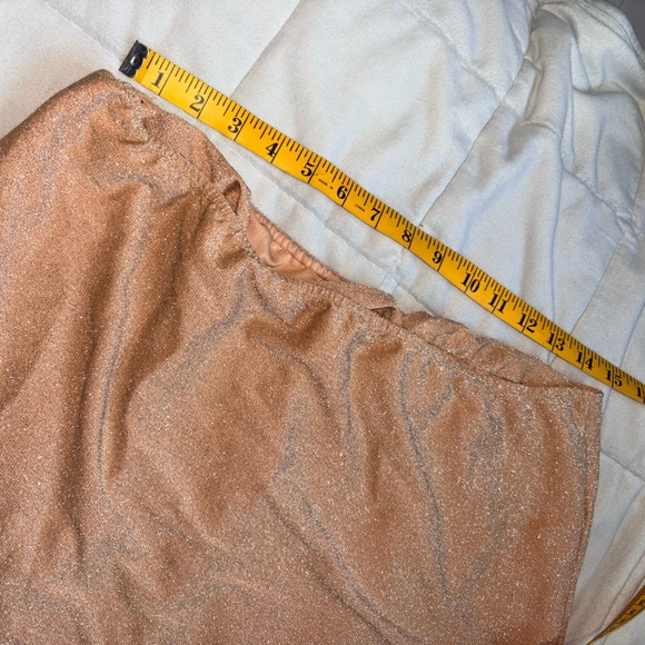 SHEIN Asymmetrical Sparkly Tan Skirt - Picture 8 of 10